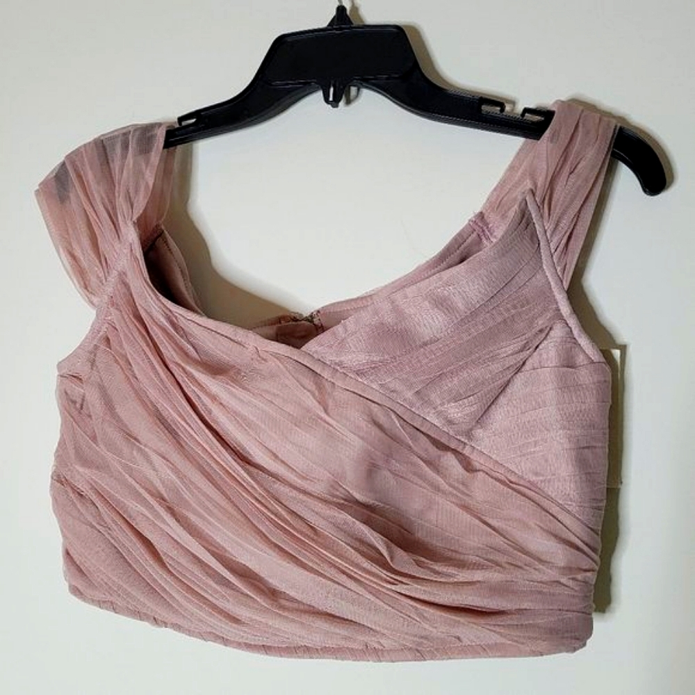 NWT Mauve Tulle Crop Top